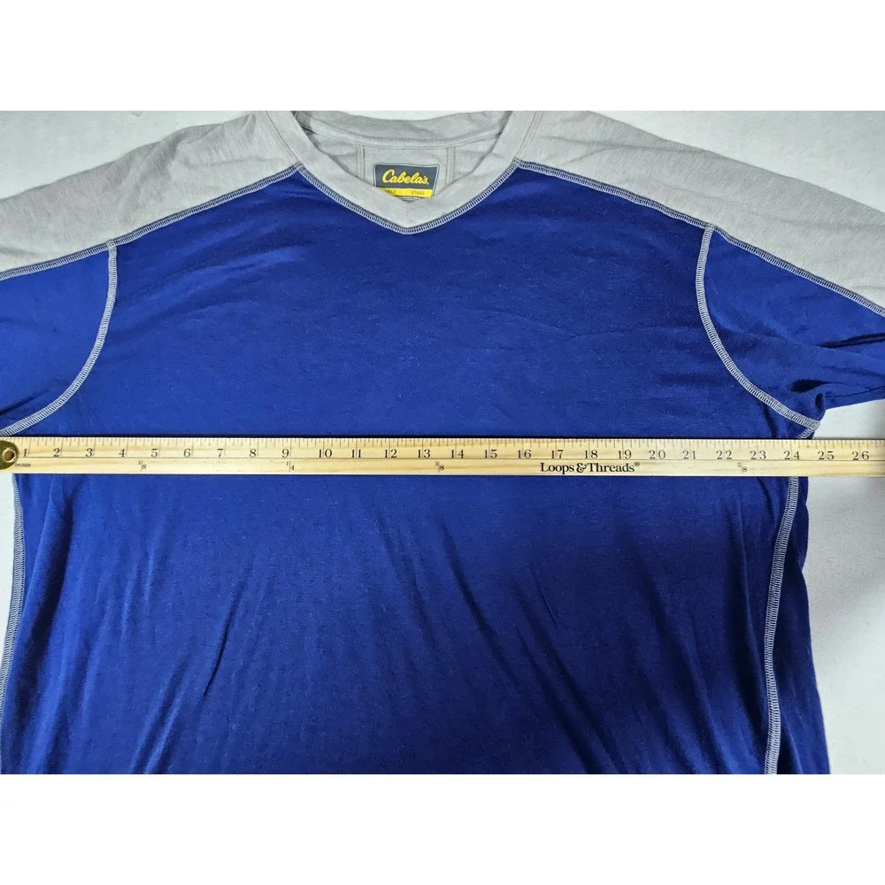 Cabelas Drirelease FreshGuard Performance T-Shirt Mens 2XLT Blue Gray 90-6433